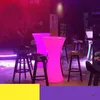 New Rechargeable LED Luminous cocktail table IP54 waterproof Round glowing led bar table Outdoor Furniture for bar kTV disco party supplies