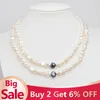 ASHIQI – collier de perles d'eau douce blanches véritables pour femmes, avec perles en argent Sterling 925 pur, bijoux faits à la main, cadeau 2020