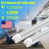 Ny integrerad D-form 2,4m 8FT 120W LED T8 Tube Lights 576 LED LED LED Glödlampor Varmt Cool Vit Genomskinligt lock 100-277V