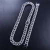 Gold Silver Color 8mm Iced Out CZ Chains Hip Hop Cuban Chians smycken Mens Bling Diamond Cuban Link Chain Rapper HipHop Gift8279879