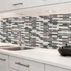 Sıcak 1 ADET 3D Kendinden Yapışkanlı Seramik Karo İmitasyon Cam Mozaik Duvar Çıkartmaları Duvar Kağıdı Çıkartması Mutfak Banyo Dekor Için