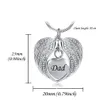 Angel Wing Memorial Keepsake Ashes Urn Pendant Birthstone Crystal Halsband, jag brukade vara hans vinkel, nu är han min-för make