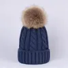 Baby solid stickad pompon hattar 10 flickor pojkar virkning stickning ull bobble vinter småbarn barn hattar mode pompon skid varma hattar6079698