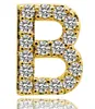 Oro bianco oro ghiacciato A-Z Lettera personalizzata Grillz Denti diamantati pieni Fai da te Fang Griglie Cosplay Dente Cap Hip Hop Bocca dentale Denti Bretelle