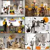 Avtagbar Halloween Fönsterklistermärke Halloween Pumpkin Bat Owl Witch Fönsterklistermärke DIY för vardagsrum