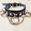 Sexy Harajuku handgemachte Halsband Punk Leder Kragen Gürtel Halskette und Kette Club Party zwei Schichten Chokers274f