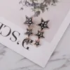 Wholesale- exaggerated lovely cute very glittering diamond multi stars long drop pendant stud earrings for women girls