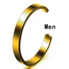 Мода - 8 мм титановая нержавеющая сталь мужские и женские пустые открытые манжеты C в форме браслета браслетов с ювелирными изделиями для пар оптом