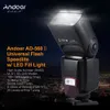 Flash universale Flash Speedlite LED per fotocamere Canon Nikon Olympus Pentax DSLR