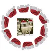 DHL 10 Pçs / lote Decorações de Natal Para Casa Cartões de Lugar de Mesa Chapéu de Papai Noel de Natal Decoração de Vidro de Vinho Suprimentos de Festa de Ano Novo