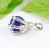 Wojier Natural dragão garra pingente redondo lapis lazuli pedras colar de pêndulo para homens mulheres jóias reiki amulet presente n3113