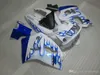 Kit carenatura ZXMOTOR 7gifts per SUZUKI GSXR600 GSXR750 SRAD 1996-2000 fiamme bianche blu GSXR 600 750 96 97 98 99 00 carenature ER42