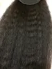 L'estensione dei capelli della coda di cavallo diritta crespa di yaki grossolana naturale avvolge l'estensione dei capelli della coda di cavallo con coulisse regolabile clip di coda di cavallo in 120 g