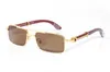 Fashion Full Bågar Trä Solglasögon nya mode sport solglasögon för män kvinnor buffelhorn glasögon Optiska glasögon Brun trä med låda