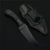 Классическое оборудование на открытом воздух высокой твердость небольшой прямой нож кленовой ручка оборонительное D2 лезвие обрабатывать тактический нож фиксированного лезвия Kydex куртки