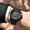 Benyar Sport Chronograph Watch Watches Мужчины резиновая полоса водонепроницаем