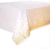 Plastic Tablecloths for Rectangle Tables Party Table Cloths Disposable Gold Dot Confetti Rectangular Table Covers for Party 54" x 108"