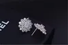 Female Snowflake Stud Earring 100 Real 925 Sterling Silver Jewelry High Quality Diamond Double Earrings For Women5471486