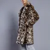 Men's Jackets Mens Leopard Plus Thickening Long Coat Warm Thick Fur Collar Jacket Faux Fur Parka Cardigan male fashion Style 816