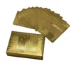 Yeni Yıl Hediyesi 24 K Altın Poker Kart Altın Kaplama Altın Gümüş 500 Euro, Tahta Kılıfında 2 adet Oyun Kart Paketi