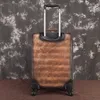 Горизонт Известный дизайнерский комплект багажа, высококачественный кожаный чемодан сумка, универсальные колеса, носитель сетки сетки, перетаскивание коробки тележки