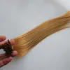 Jag tips hårförlängningar Mänskligt hår 1.0g / s 100g Straight Fusion I Tips Stick Tip Keratin Machine Made Remy Pre Bonded Human Hair Extension