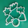 6pcs/lot Heart Star Round Bear Shape Cookie Biscuit Cake Baking Molds Plastic Pastry Fondant Mould