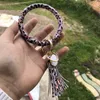 Deri Bileklik Püskül Anahtarlık Bileklik Bileklik Anahtarlık Anahtarlık Halka Deri Wrap Ayçiçeği Anahtarlık Bileklik Zincirler Wristlet KKA7744