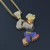 Pa Hop Naszyjnik Biżuteria Gold Cuban Chain Game Cartoon Iced Out Wisiorek Naszyjnik Dla Mężczyzn