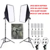 Freeshiping Oświetlenie fotograficzne 8 sztuk 24 W LED E27 Żarówka + 2 sztuk Light Stand + 2PS Softbox Flash Reflektor Przełącznik fotograficzny Studio Video Oświetlenie Zestaw