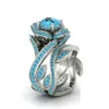 Fleur diamant bague strass fleur Wrap bague ensembles bijoux femmes bagues volonté et sable saint valentin cadeau