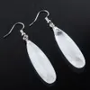 Wojiaer White Crystal Dangle Hook Earrings Reiki Natural Gem Stone Beads Drop Earring Vintage Faceted Polygon for Female Jewelry R3205