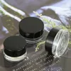 Duidelijke oogcrème pot verpakking flessen 3G 5G 10G hoge kwaliteit lege glazen lippenbalsem container brede mond cosmetische steekproef met dikke bodem