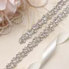 MissRdress Thin Wedding Dress Belt Sash Silver Crystal Diamond Rhinestones Bridal Belt Sash for Wedding Decoration YS8636317488