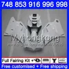 Kit para DUCATI 748S 748 853 916 996 998 S 94 94 00 01 02 327HM.31 853S 916R 996R 998S 748R 1994 1999 2000 2001 2002 Carenagem branca brilhante