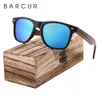 Barcur Black Walnut Solglasögon Trä Polariserade Solglasögon Män Glasögon Män UV400 Skydd Eyewear Trä Original Box T200619