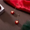 Christmas Eve Chain Long Love Apple Earrings Christmas Earrings Simple Ornament