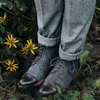 Дизайнер-асический мужской зимние теплые лодыжки сапоги мода человека круглые ноги пинетки мода британский стиль d20