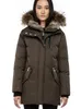 Langer Daunenparka-Mantel für Damen mit Kapuze aus echtem Fell, Waschbärpelzkragen, Damenmantel, Daunenjacke für Damen, kalt, warm, DHL-freies Verschiffen