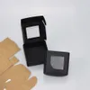Cadeau cadeau en gros 300pcs Kraft Paper Box Transparent PVC Windows Boîtes à savon Bijoux Emballage Faveurs de mariage Candy1
