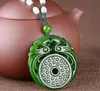 Xinjiang Hetian jade jadéite antique double face jade phénix pendentif collier femme deviendra un pendentif phénix