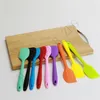 15 Colors Silicone Cake Batter Scraper 21cm Silicone Kitchen Accessories Soft Seamless Spatula Butter Cream Scraper Brush Baking Maker