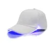 Hot new LED Baseball Caps Cotton Black White Shining LED Light Ball Caps Glow In Dark Adjustable Snapback Hats Luminous Party Hats WCW183
