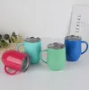 Ovo copos de aço inoxidável tumbler vidro lidar com parede dupla térmica tumblers stemless tumblers pó revestido café café cerveja canegas 12oz lt693