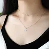 925 Sterling Silber Multi Layer Kette Halsketten Für Frauen Neue Einfache Geometrische RoundBeads Anhänger Halskette Edlen Schmuck