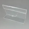 Various Middle Size T1.2mm Clear Acrylic Plastic Sign Display Paper Label Card Price Tag Holder L Shaped Stand Horizontal On Table 20pcs