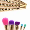 Draad kleurrijke make -up borstel set fundering poeder oogschaduw make -up borstels cosmetische schoonheid make -up tool 5pcslot rra15553146270