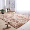 Tive de tapis gris Dyeing Carpets molle en peluche pour le salon chambre à coucher anti-aslip