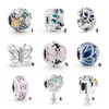 New style butterfly flower charm beads fit for bracelet necklace bangle DIY Jewelry big hole charms Accessories as gift