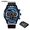 Relogio Masculino SINOBI Watch Men Car Creative Watches Man Fashion Casual Speed Racing Sports Chronograph Silicone Quartz Watch